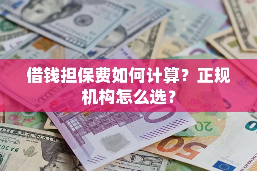 济南借钱担保费如何计算？正规机构怎么选？
