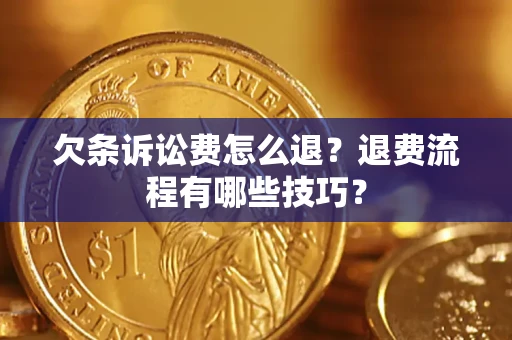 济南欠条诉讼费怎么退？退费流程有哪些技巧？