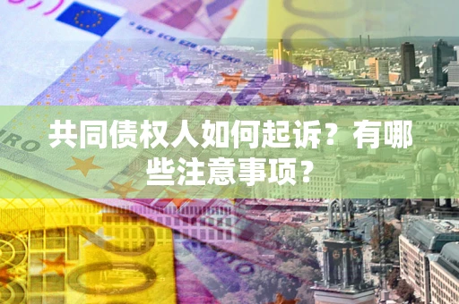 济南共同债权人如何起诉？有哪些注意事项？